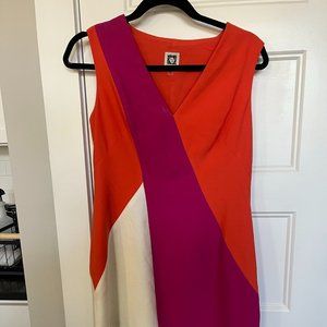 Size 8 Pink/Orange/White Anne Klein Dress